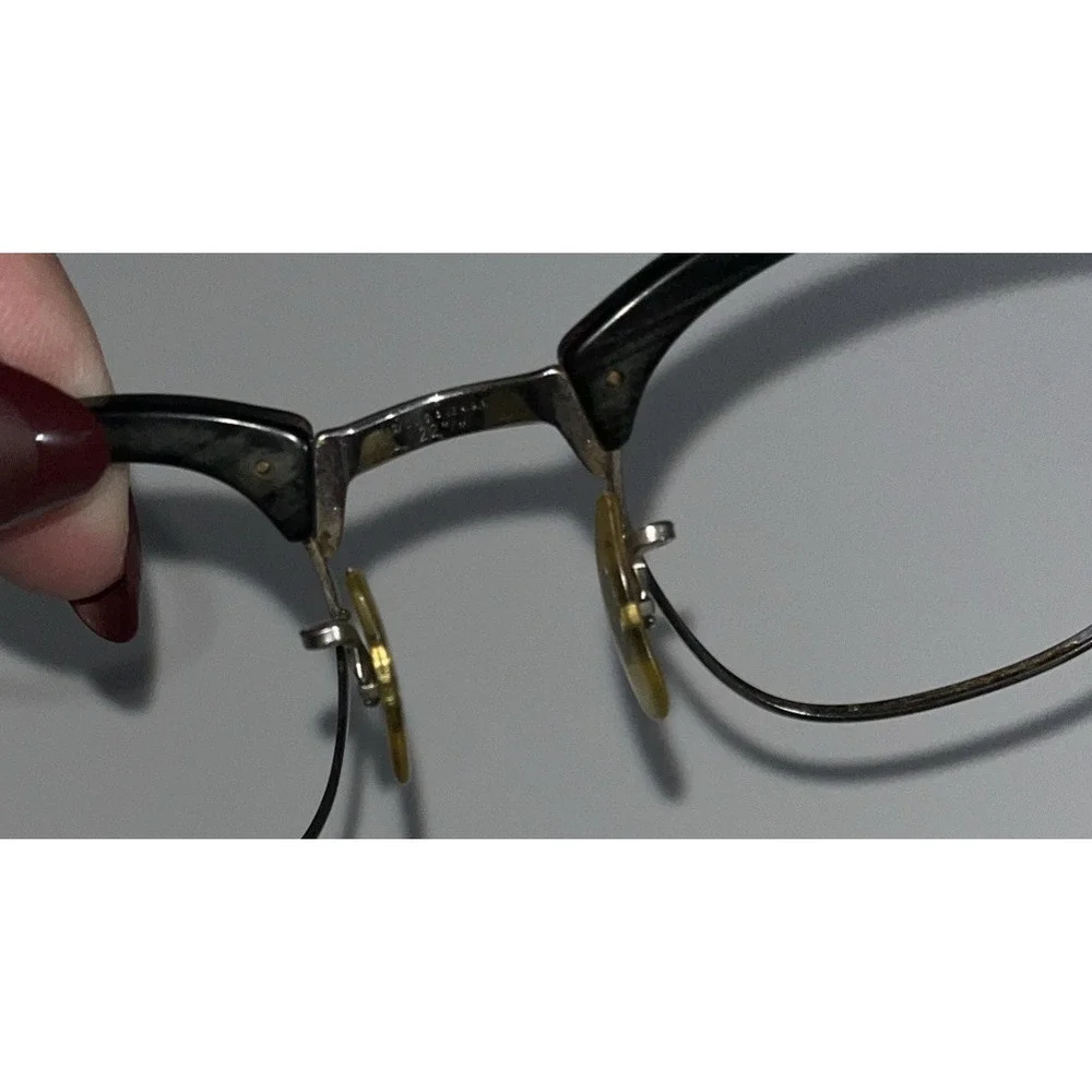 Shuron 6 1/2 Vtg 12k GF 46 Browline‎ Eyeglass Frames Retro 22 M/M Cable Temple